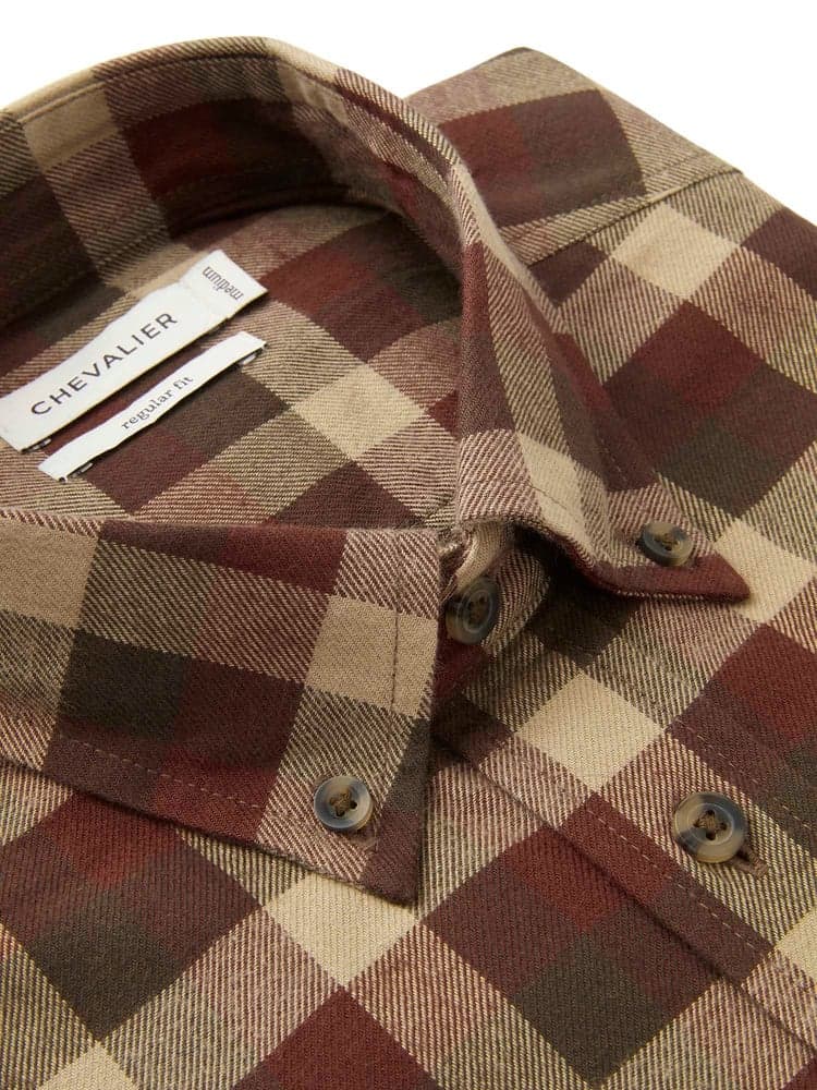 Heron Flannel Shirt Men Holly Green Checked, view: 3