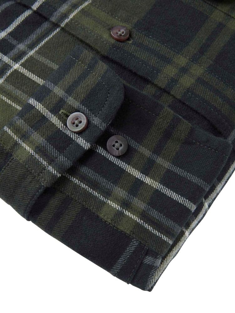 Heron Flannel Shirt Men October Green Checked, view: 4