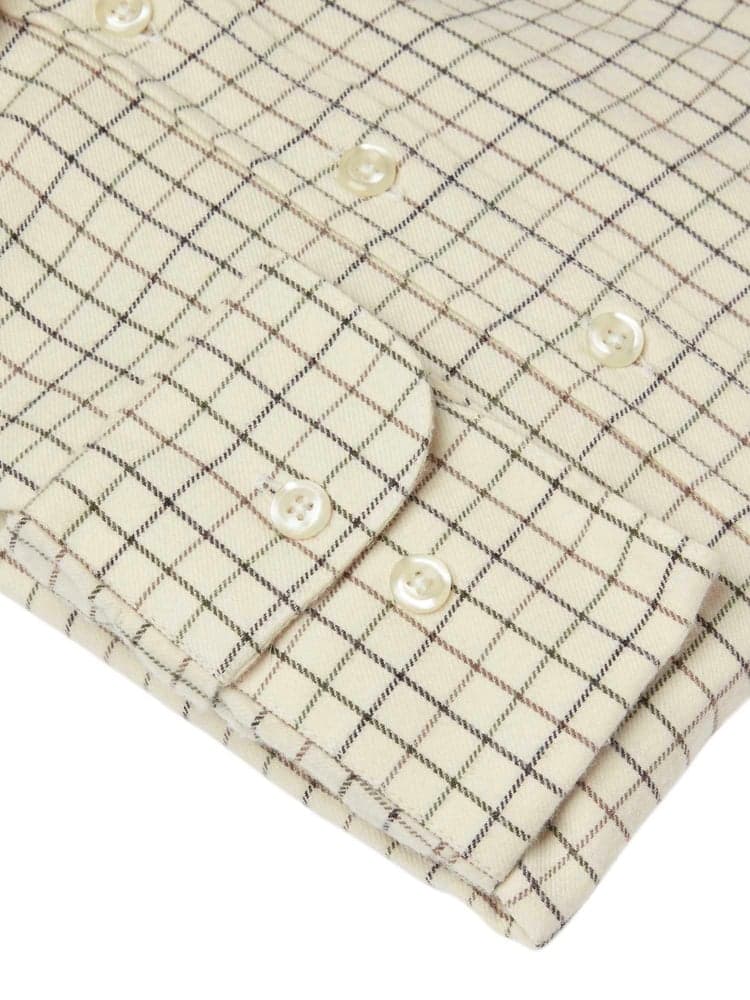 Dollis Shooting Fit Wool Shirt Women Soft Green Tattersall, view: 3