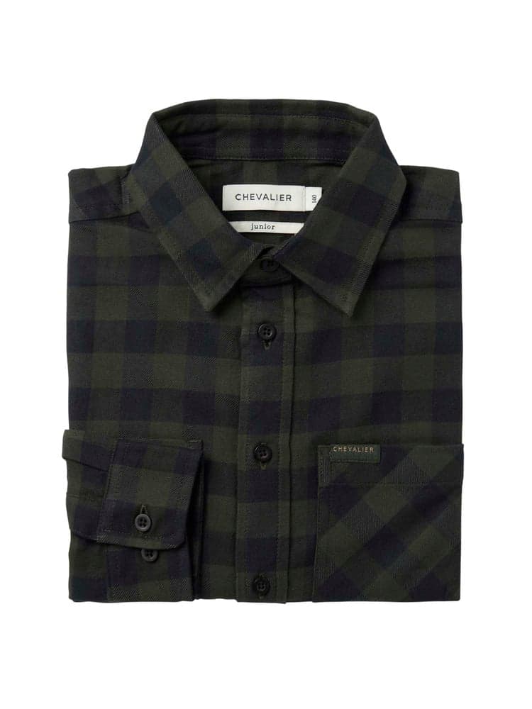 Ferret Flannel Shirt Junior Myrtle Green Checked, view: 1