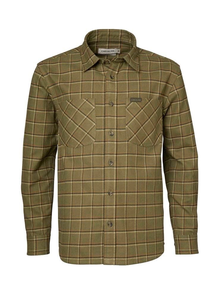 Ferret Flannel Shirt Junior Field Green Checked, view: 0