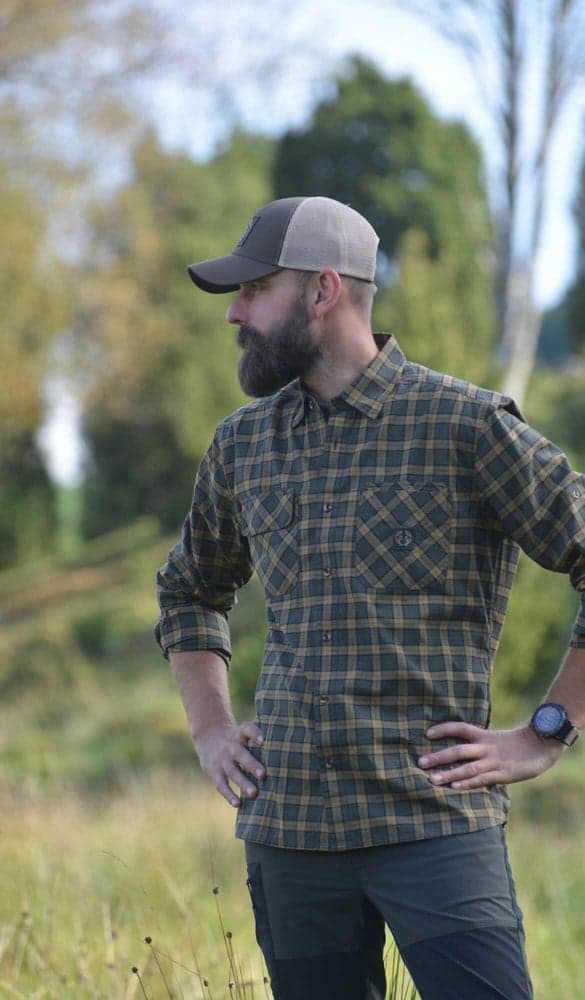 Creek Shooting Fit Coolmax Shirt Men Moss Checked, view: 1