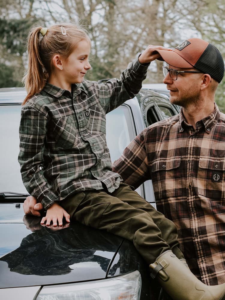 Teal Light Flannel Shirt Junior Hemlock Green Checked, view: 1