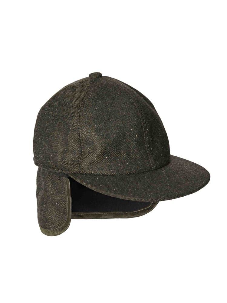 Blake Cap Dark Green Herringbone, view: 2