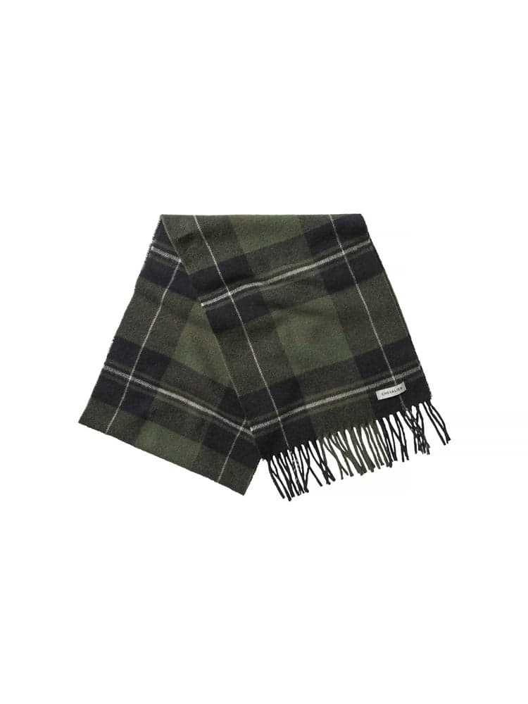 Pendley Wool Scarf Chevalier Check Dark, view: 0