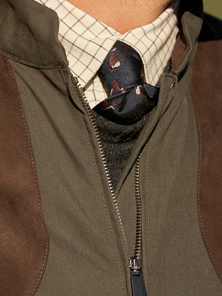 Dixter Silk Tie Dark Navy Foxes, view: 2