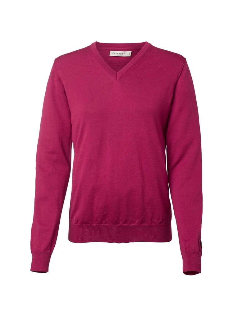 Blaise V-Neck Merino Pullover Women Cherry Red, view: 2