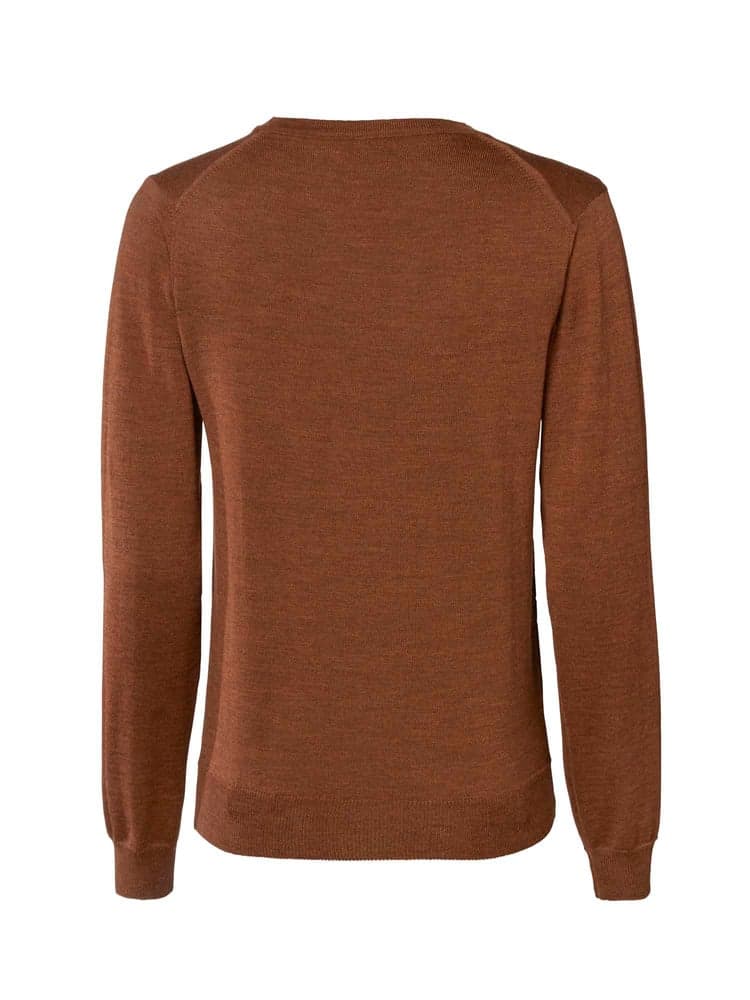 Blaise V-Neck Merino Pullover Women Chestnut, view: 1