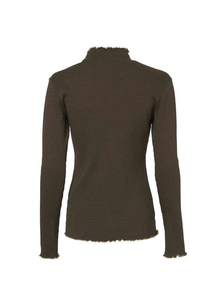 Kelly Longsleeve Top Women Leather Brown, view: 2