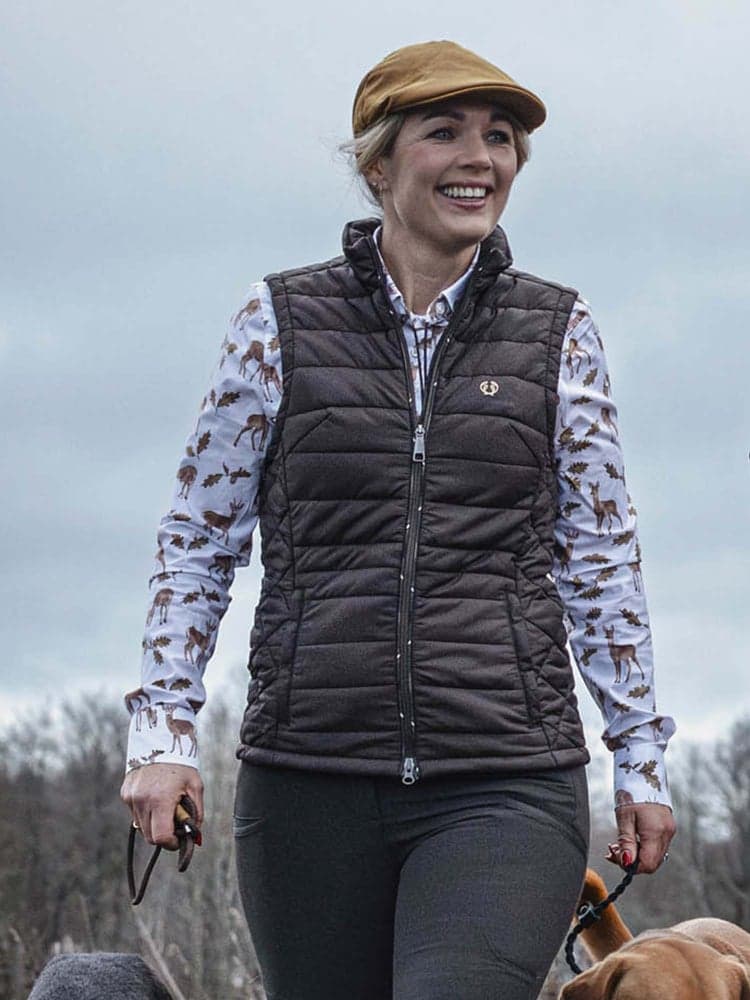 Quintin Padded Vest Women Leather Brown, view: 1