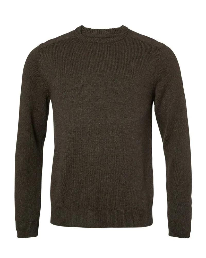 Milford O-Neck Wool Pullover Men Antler Brown, view: 0