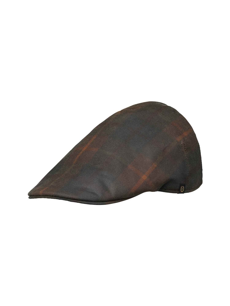 productCard.productImage: Torre Waxed Cotton Sixpence Cap Hunter Brown Checked