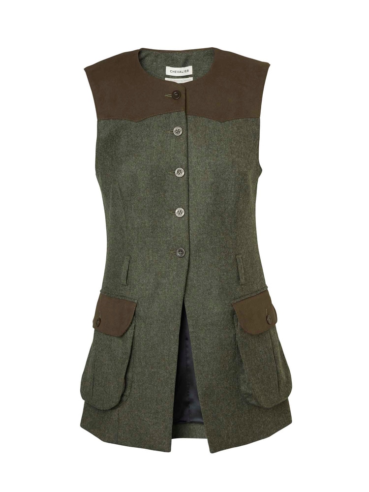 productCard.productImage: Felisa Shooting Tweed Vest Women Misty Green