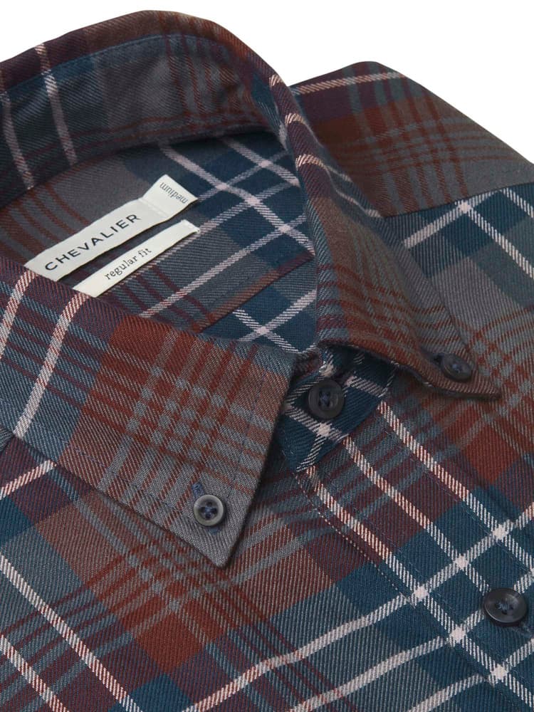 Rust Falcom Falcon Flannel Shirt Men Rust Checked | Chevalier