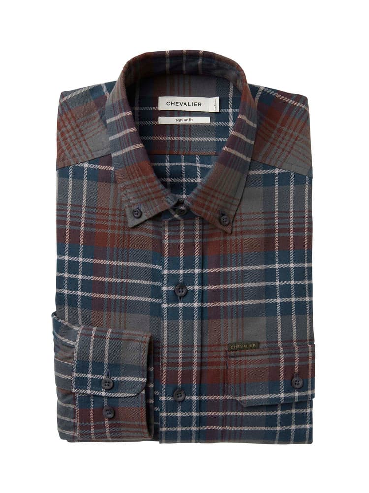 Rust Falcom Falcon Flannel Shirt Men Rust Checked | Chevalier